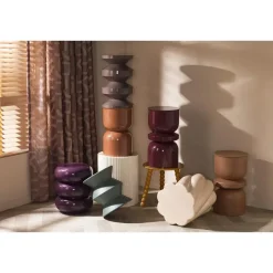 Bijzettafels-Leen Bakker Bijzettafel Ibiza - taupe - 44xØ38 cm