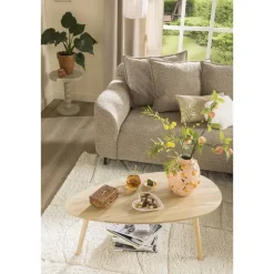Leen Bakker Bijzettafel Iris - taupe - 50xØ40 cm