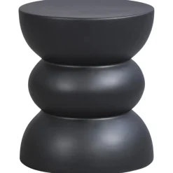 Bijzettafels-Leen Bakker Bijzettafel Lugo - zwart - 44xØ38 cm