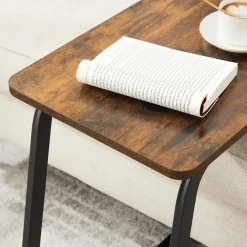 Bijzettafels-Merkloos Bijzettafel met Vintage Look - 50x62x35 cm - Zwart en Bruin