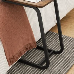 Bijzettafels-Merkloos Bijzettafel met Vintage Look - 50x62x35 cm - Zwart en Bruin