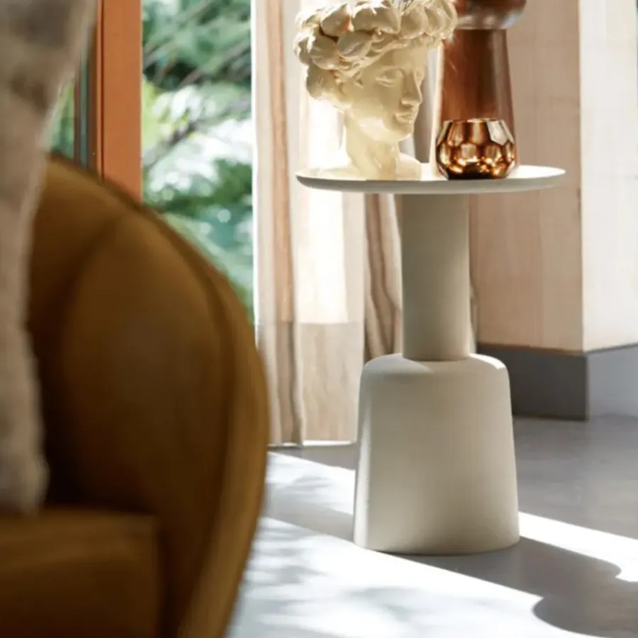 Light & Living Bijzettafel Milaki - Beige - Ø39cm