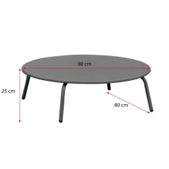 Tuintafels-Leen Bakker Bijzettafel Montreal - antraciet/metaal - Ø80 cm