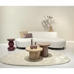Livingfurn Bijzettafel Paars Staal - 33x33x50cm - Brix Dex