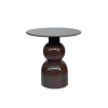 Livingfurn Bijzettafel Rond - Bruin Staal - 50x49,5x52,5cm - Brix