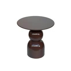 Livingfurn Bijzettafel Rond - Bruin Staal - 50x49,5x52,5cm - Brix
