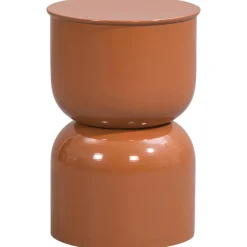 Bijzettafels-Leen Bakker Bijzettafel Sevilla - oranje - 46,5xØ31 cm