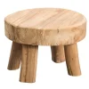 Bijzettafels-Leen Bakker Bijzettafel Tjeu - teak - 30xØ45 cm
