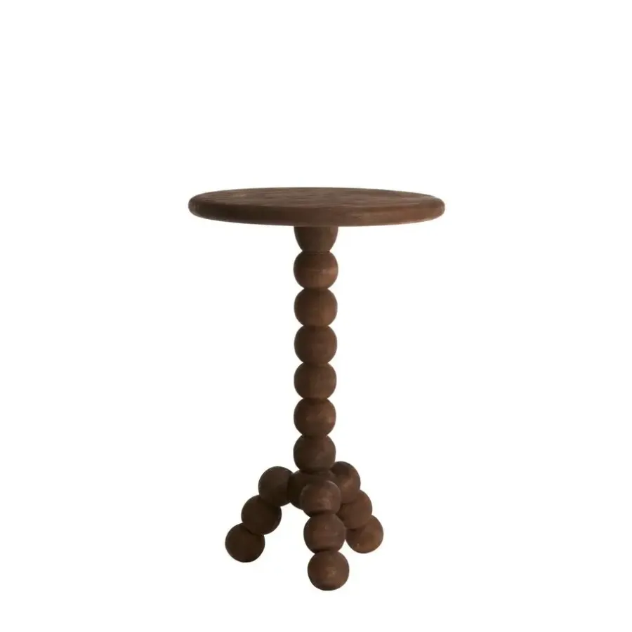 Light & Living Bijzettafel Veglio - Donkerbruin - Ø35cm