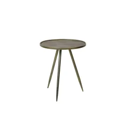 Bijzettafels-Light & Living Bijzettafel Ø51x60 cm ENVIRA antiek goud