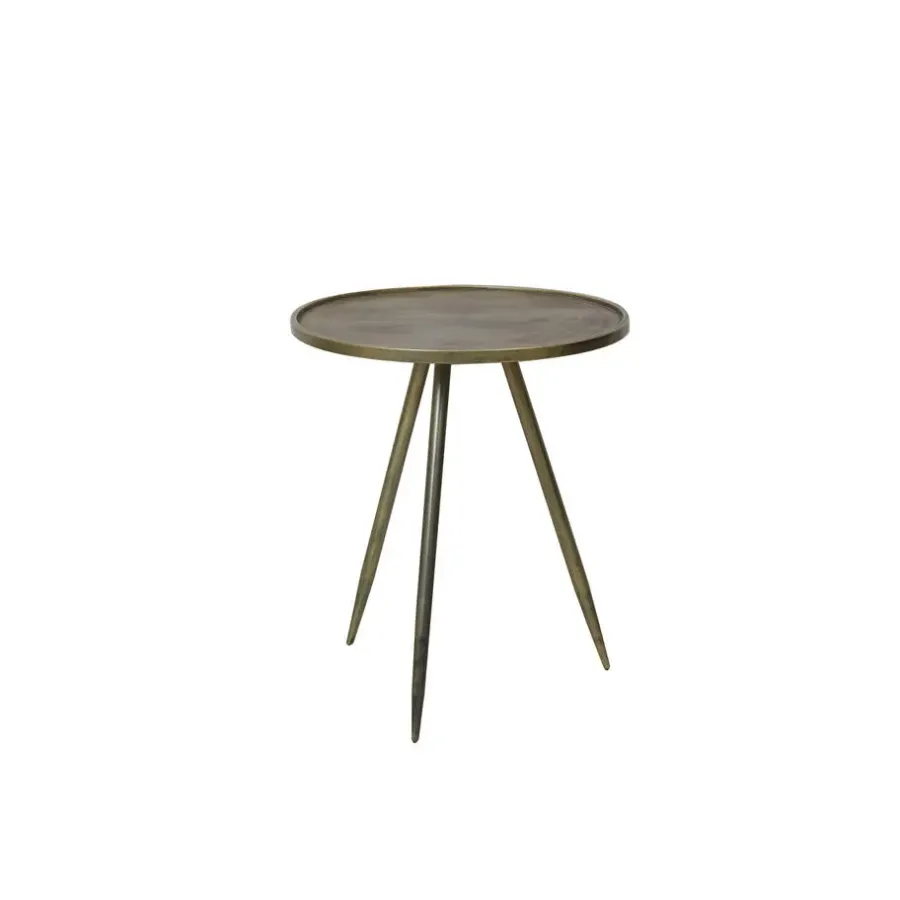 Bijzettafels-Light & Living Bijzettafel Ø51x60 cm ENVIRA antiek goud
