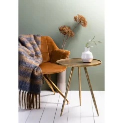 Bijzettafels-Light & Living Bijzettafel Ø51x60 cm ENVIRA antiek goud