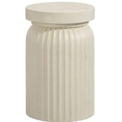 Bijzettafels-Leen Bakker Bijzettafel Yanara - beige - 55,5x35x35 cm