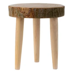 Merkloos Bijzettafeltje Decowood - hout - D31 x H32 cm