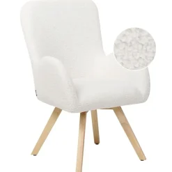 Fauteuils-Beliani BJARN - Fauteuil - Wit - Bouclé