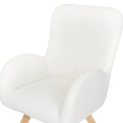 Fauteuils-Beliani BJARN - Fauteuil - Wit - Bouclé