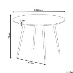 Beliani BJORKA - Ronde eettafel - Lichthout - 100 cm - MDF