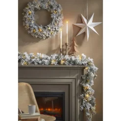 Kerstverlichting-Black Box Trees Dinsmore Kerstkrans - LED - Ø60 cm - Frosted Green