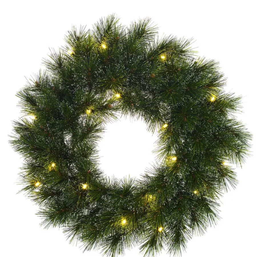 Kerstverlichting-Black Box Trees Glendon Kerstkrans met LED Verlichting - Ø60cm - Groen
