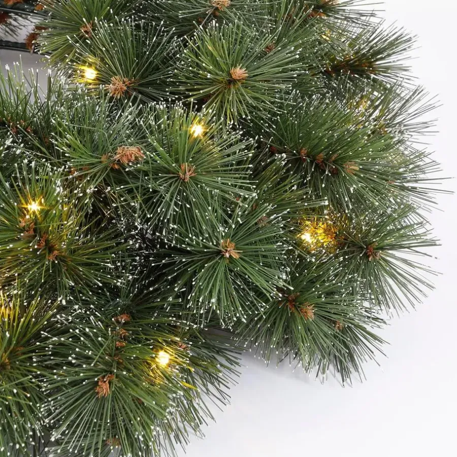 Kerstverlichting-Black Box Trees Glendon Kerstkrans met LED Verlichting - Ø60cm - Groen