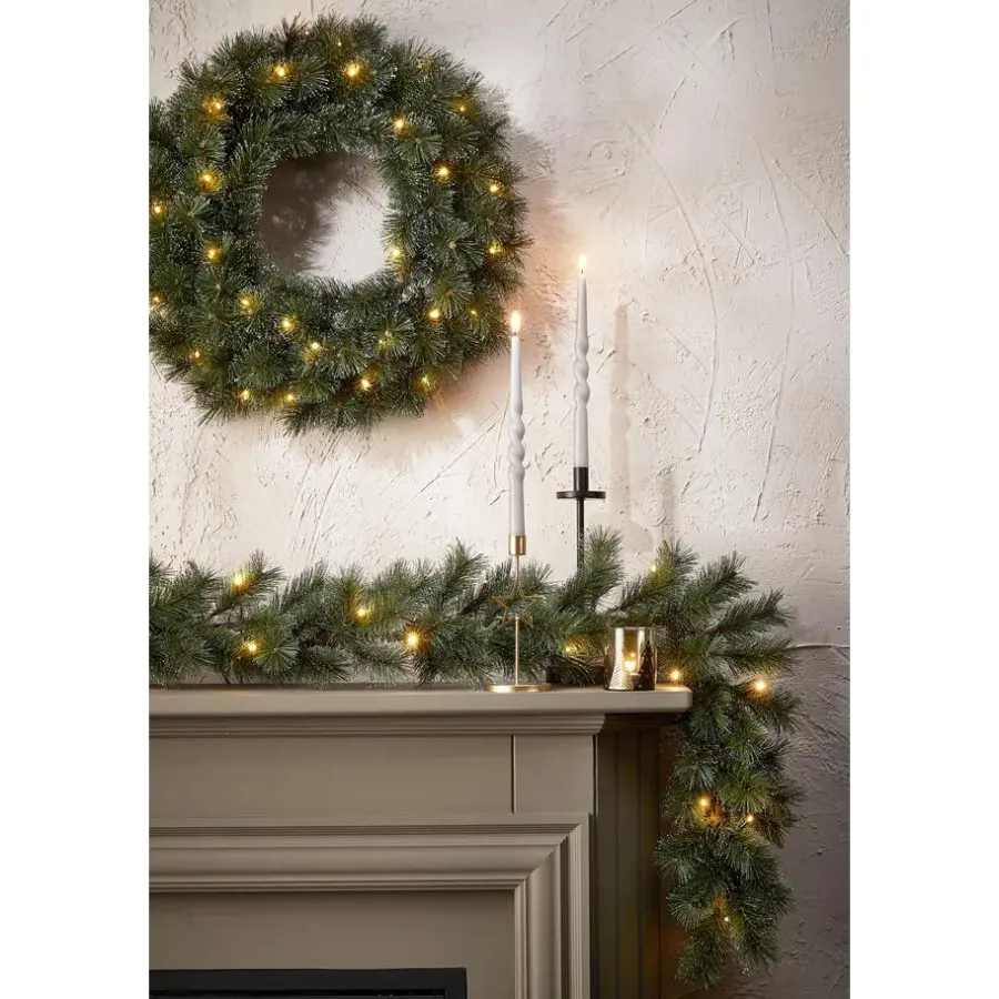 Kerstverlichting-Black Box Trees Glendon Kerstkrans met LED Verlichting - Ø60cm - Groen