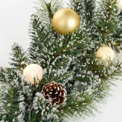 Kerstdecoratie-Black Box Trees Kaprun Guirlande met Verlichting - L270 x Ø25 cm - Goud