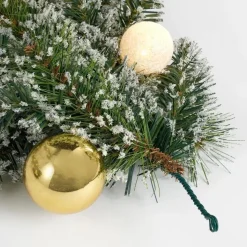 Kerstdecoratie-Black Box Trees Kaprun Guirlande met Verlichting - L270 x Ø25 cm - Goud