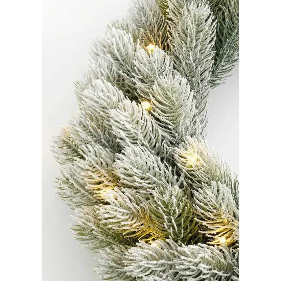 Kerstverlichting-Black Box Trees Nagoya Kerstkrans met Verlichting - H12 x Ø60 cm - Groen