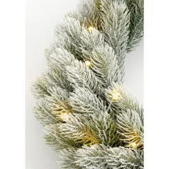 Kerstverlichting-Black Box Trees Nagoya Kerstkrans met Verlichting - H12 x Ø45 cm - Groen