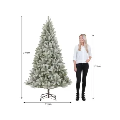 Kerstbomen-Black Box Trees Nagoya Kunstkerstboom - H210 x Ø115 cm - Groen Frosted
