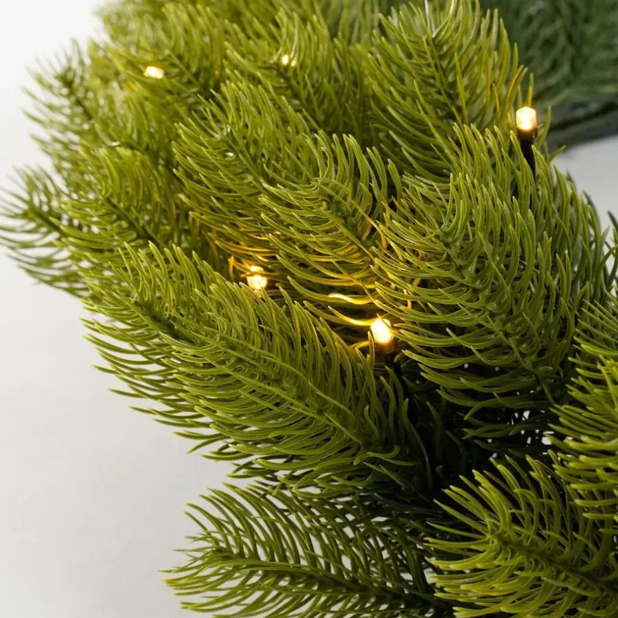 Kerstverlichting-Black Box Trees Nigata Kerstkrans met LED Verlichting - Ø60 cm - Groen