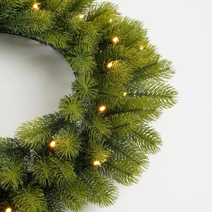 Kerstverlichting-Black Box Trees Nigata Kerstkrans met LED Verlichting - Ø60 cm - Groen