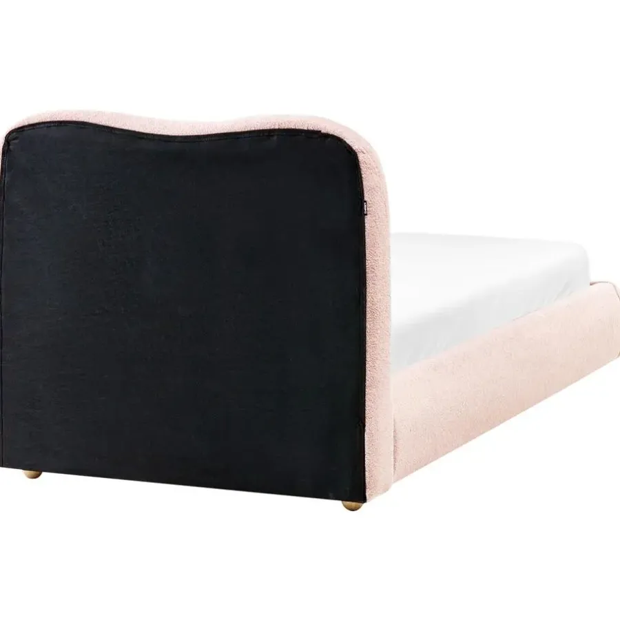 1-Persoons Bedden-Leen Bakker BLAGNAC - Bed met opbergruimte - Roze - 90 x 200 cm - Bouclé