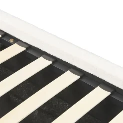 Beliani BLAGNAC - Bed met opbergruimte - Wit - 160 x 200 cm - Bouclé