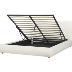 Beliani BLAGNAC - Bed met opbergruimte - Wit - 160 x 200 cm - Bouclé