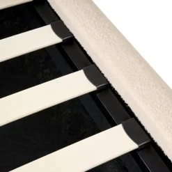 1-Persoons Bedden-Leen Bakker BLAGNAC - Bed met opbergruimte - Lichtbeige - 90 x 200 cm - Bouclé