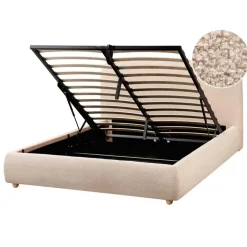 Twijfelaars-Leen Bakker BLAGNAC - Tweepersoonsbed - Beige - 140 x 200 cm - Bouclé