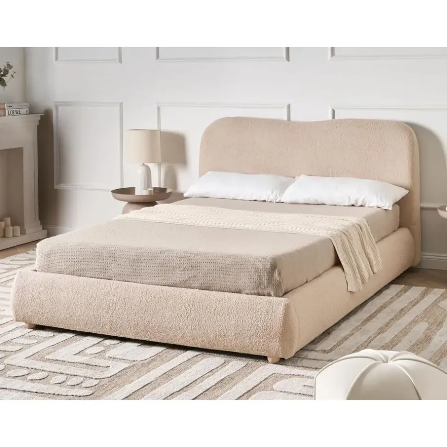 Twijfelaars-Leen Bakker BLAGNAC - Tweepersoonsbed - Beige - 140 x 200 cm - Bouclé
