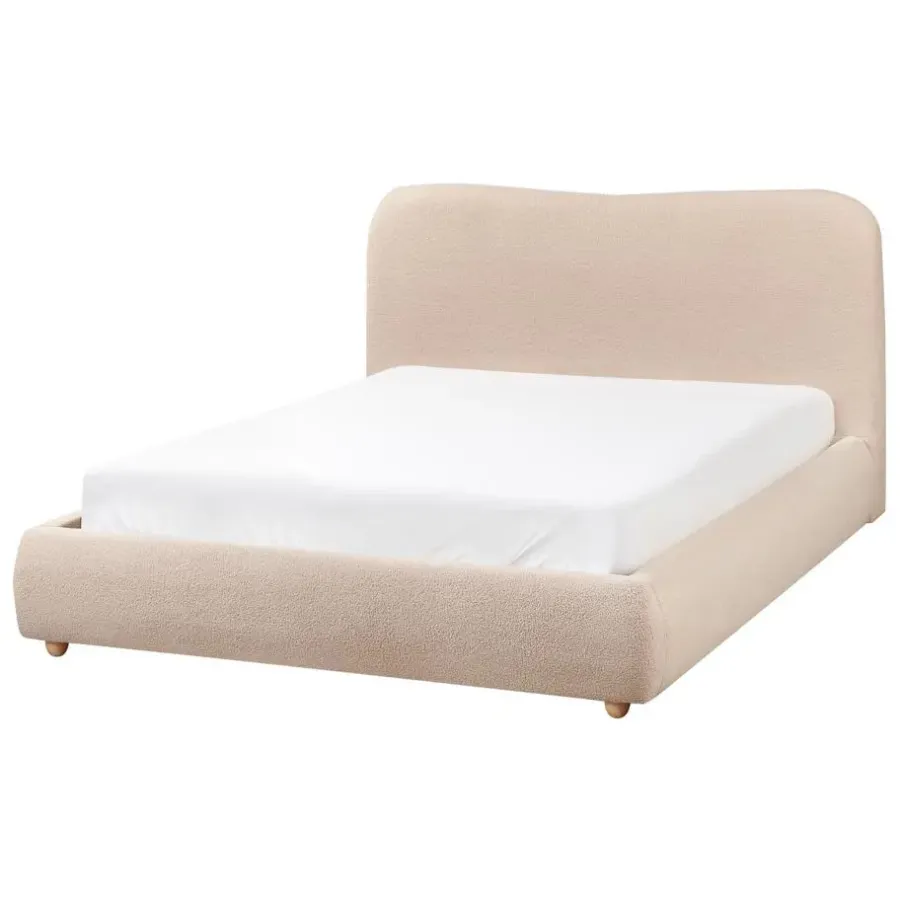 Twijfelaars-Leen Bakker BLAGNAC - Tweepersoonsbed - Beige - 140 x 200 cm - Bouclé