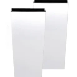 Bloempotten-Prosperplast Bloempot/plantenpot Urbi - wit - 19 x 19 x 37 cm