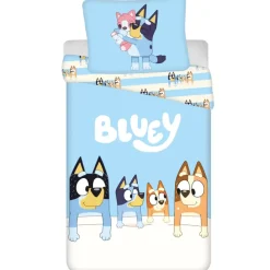Kinderdekbedovertrekken-Bluey Dekbedovertrek Stripes - Eenpersoons - 140 x 200 cm - Katoen