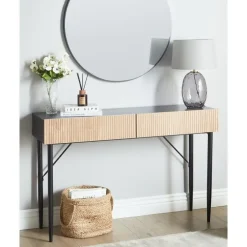 Leen Bakker BLYTHE - Consoletafel - Zwart/Bruin - MDF