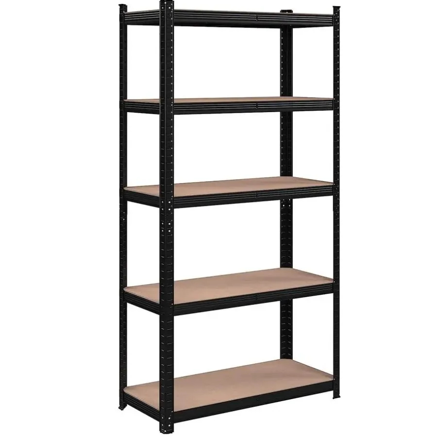 Stellingkasten-Bobbel Home Bobbel Garden- Stellingkast - 5 planken - 180 x 90 x 40 cm - Zwart