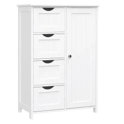 Ladekasten|Ladekasten-Bobbel Home - Badkamerkast - 4 laden - Houten - Wit