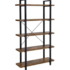 Boekenkasten|Boekenkasten-Bobbel Home - Boekenrek - Hout/Metaal - Bruin