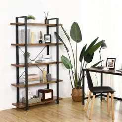 Boekenkasten|Boekenkasten-Bobbel Home - Boekenrek - Hout/Metaal - Bruin