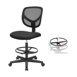 Bureaustoelen|Bureaustoelen-Bobbel Home - Ergonomische bureaustoel - Verstelbare voetsteun - Zwart