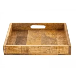 Dienbladen-Bobbel Home - Houten Dienblad - Decoratief Serveerblad -40x40cm - Bruin