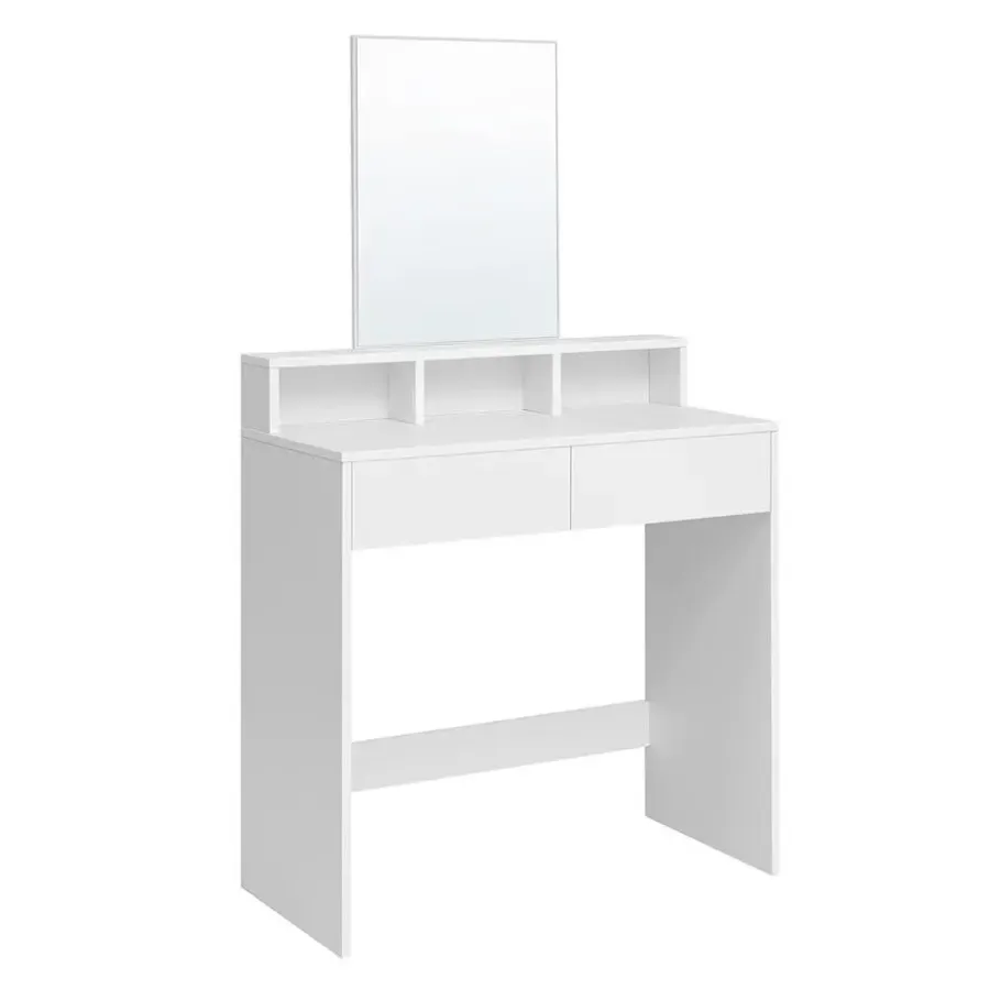 Kaptafels-Parya Home Bobbel Home - Kaptafel met rechthoekige spiegel - Wit