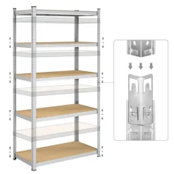 Stellingkasten-Parya Bobbel Home - Kelderkast - 200 x 100 x 50 cm - Zilverkleurig